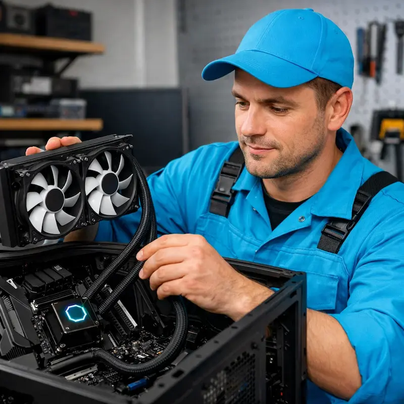 Установка водяного охлаждения на компьютер в посёлке Электроугли