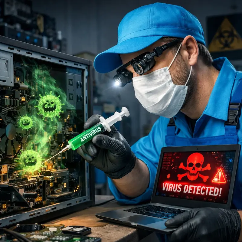 Лечение компьютера от вирусов в посёлке Электроугли на дому