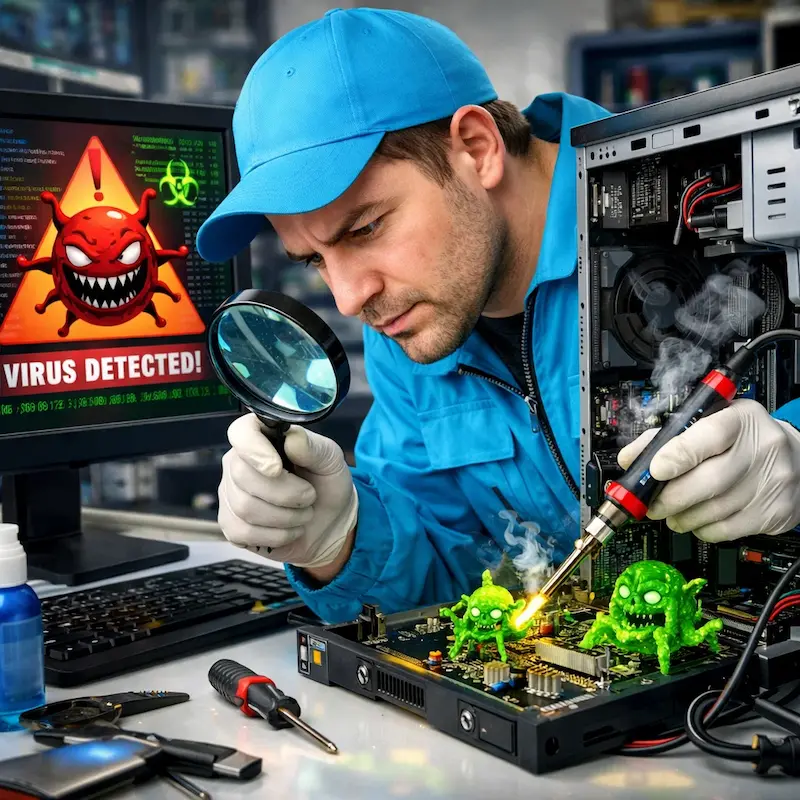 Вылечить компьютерный вирус в посёлке Электроугли